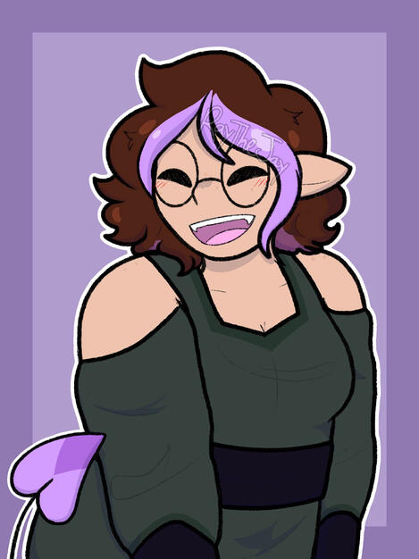 Waist-up shot with flat color and a simple background